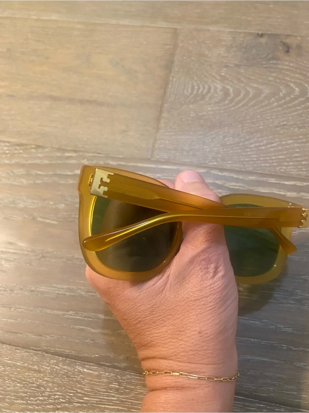 New Tory Burch Eleanor Square Sunglasses Glasses Yellow Orange Resort Cat Eye